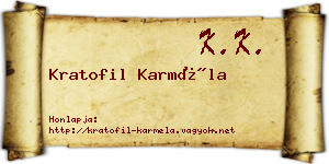 Kratofil Karméla névjegykártya